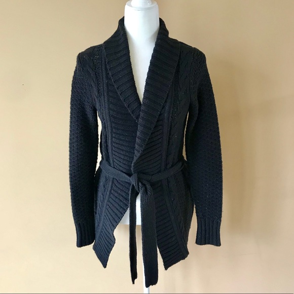 Express Sweaters - Express women’s large black cardigan tie sweater